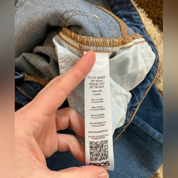 ASOS High Waisted Straight Leg Jeans Medium Wash Size 26 - Picture 5 of 5